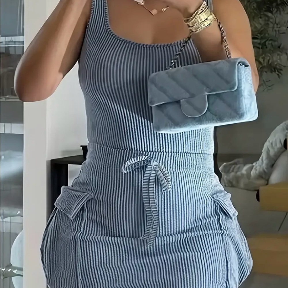 Blue Striped Dress